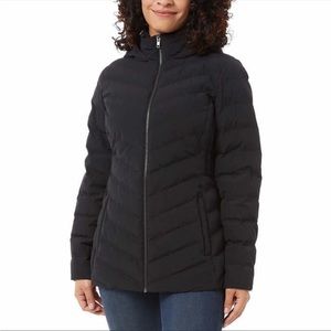 32 Degrees Women’s Power Tech Jacket Soft Hand Feel Water Resistant Fixed Hood